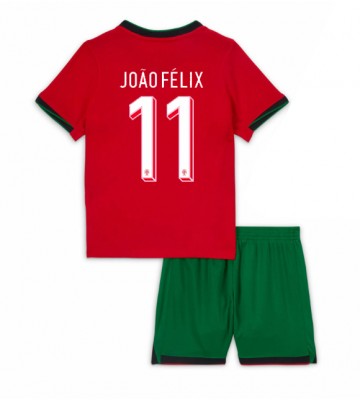 Portugal Joao Felix #11 Replika Babytøj Hjemmebanesæt Børn EM 2024 Kortærmet (+ Korte bukser)